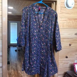 Dark blue flower print tunic
